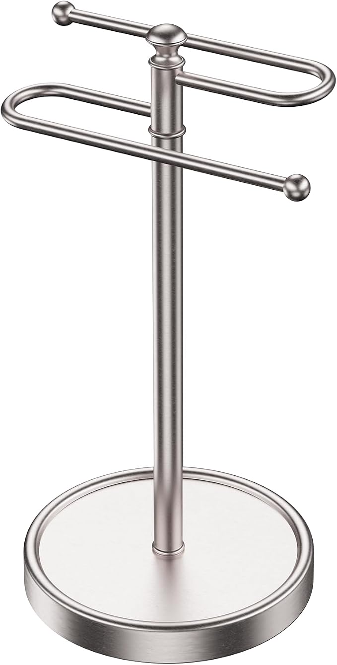 Hand Towel Holder, 304 Stainless Steel Heavy Duty S Shape Hand Towel Stand Free Standing Towel Bar for Bathroom Kitchen Countertop