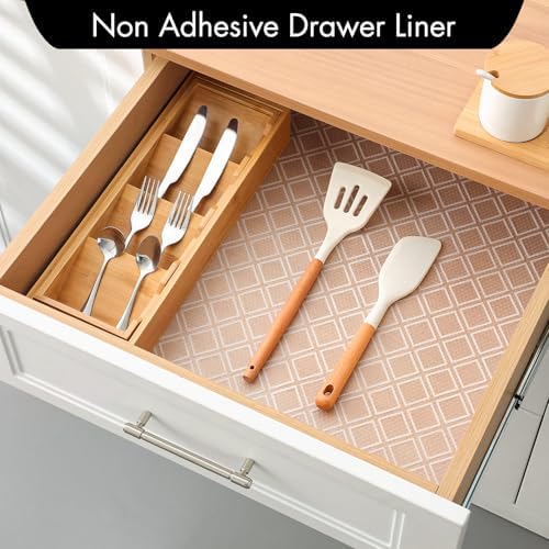 Cooyes Shelf Liners for Kitchen Cabinets, Non‑Adhesive Drawer Liner