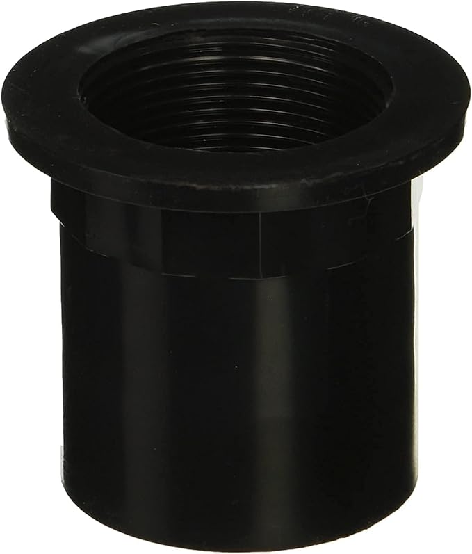 Westbrass 442A-2 1-1/2" NPMS Thread x 2-1/2" Straight Tub Drain Adapter with Slip Inlet, Sch 40 ABS Black (2-Pack)