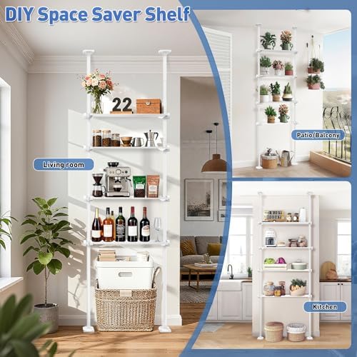 SUNALLY Over The Toilet Storage Shelf, Over Toilet Bathroom Organizer,White