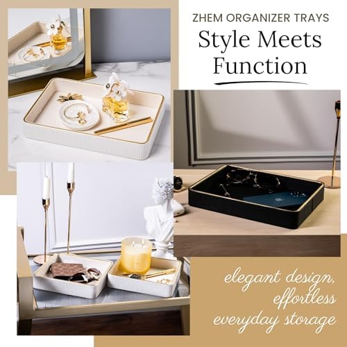 Night Stand Bedside Perfume Organizer Catchall Vanity Tray for Dresser Catch All