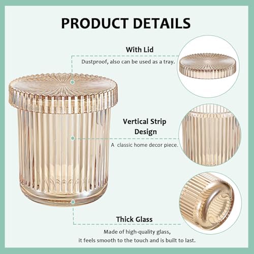 Hipiwe Glass Apothecary Jars with Lid 2Pcs Cotton Ball and Swab Organizer