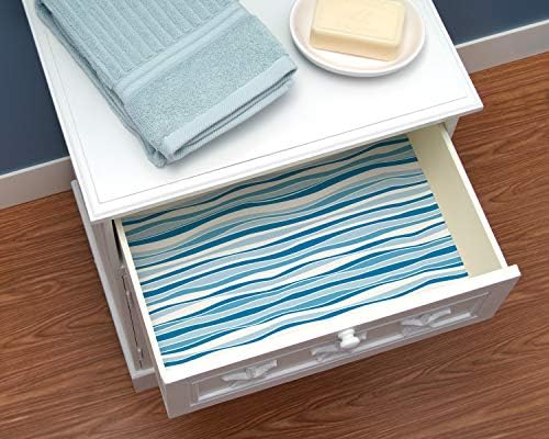 Con-Tact Brand Creative Covering, Self-Adhesive Shelf Liner, Multi-Purpose Vinyl Roll, Easy to Use and Apply, 18'' x 16', Wave Marina