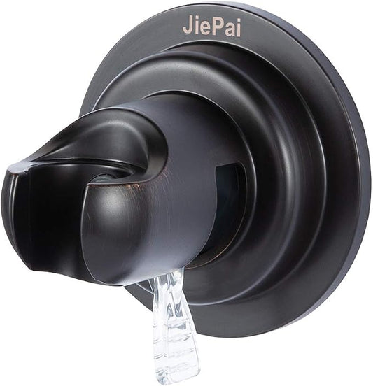 JiePai Vacuum Suction Cup Shower Head Holder,Adhesive Suction Handheld Shower Holder Bracket,Removable Wall Mount Head Holder for Bathroom,Oil Rubbed Bronze