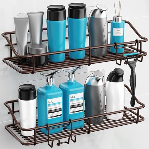 Nieifi Shower Caddy Adhesive, Shower Shelves, Shampoo Holder for Bathroom