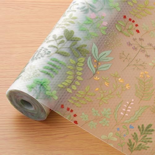 Cooyes Shelf Liners for Kitchen Cabinets Refrigerator Liners Waterproof & Oil-Proof Kitchen Cupboard Liner Drawer Mats EVA Material Non Adhesive Fridge Liner for Shelves（23.6" W x 360" L）