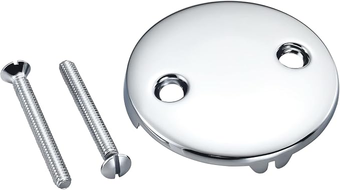 DTT101 Repalcement for Kingston Brass and for Delta 2 Hole Bathtub Overflow Plate,3-3/16 Inches Diameter,Polished Chrome