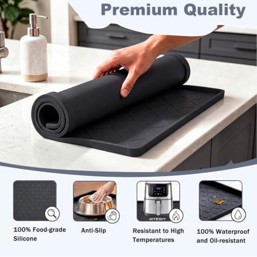 Extra Thick Under Sink Mat Waterproof with Raised Edge 19" x 28"