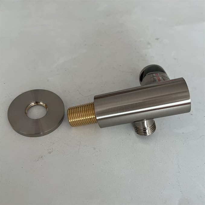 Hand Held Shower Head Holder with Hose Connector Shower Wand Holder Wall Mount Adjustable Handheld Shower Handle Sprayer Holder Shower Hose Adapter Shower Elbow with Spray Head Bracket Brushed Nickel