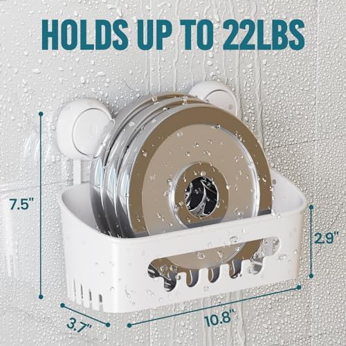TAILI Shower Caddy Suction Cup, Bathroom Organizer Shelf M&L