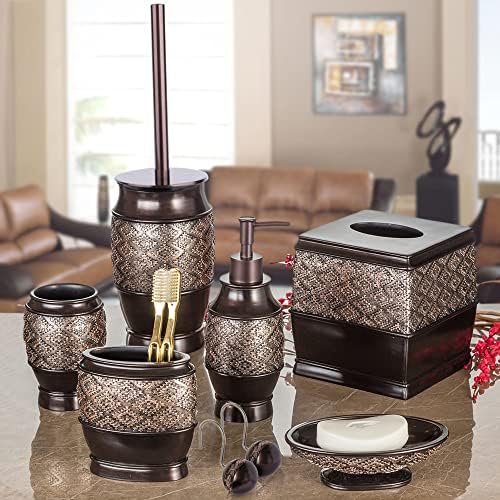 Creative Scents Dublin Brown Bathroom Soap Dispenser Set of 2