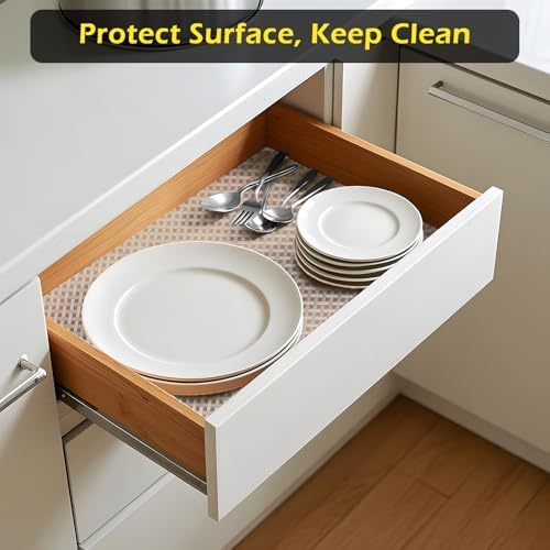 Refrigerator Liner, Waterproof Shelf and Drawer Liners for Kitchen Cabinet