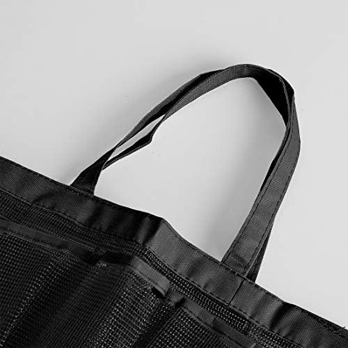 uxcell Portable Caddy with 7 Mesh Storage Pockets, Quick Dry Shower Tote Bag Oxford Hanging Toiletry and Bath Organizer for Shampoo, Conditioner, Soap Other Bathroom Accessories, Black