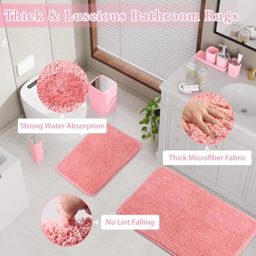 XLHOMO Bathroom Accessory Set, Bathroom Sets with Shower Curtain and Rugs