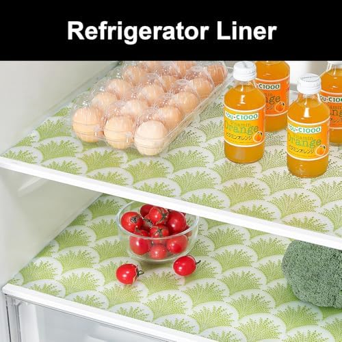 Cooyes Shelf Liners for Kitchen Cabinets, Refrigerator Liners Waterproof & Oil-Proof Kitchen Cupboard Liner Drawer Mats EVA Material Non Adhesive Fridge Liner for Shelves（11.8" W x 236" L）