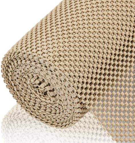 Shelf Liner for Kitchen Cabinets and Drawers, Beige, 12" x 360"