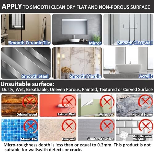 Shower Caddy Suction Cup, Wall Mounted Rack Organizer Removable Bathroom Shelf, No Drilling Larger Storage Rack Upgraded, Bathroom Suction Caddy