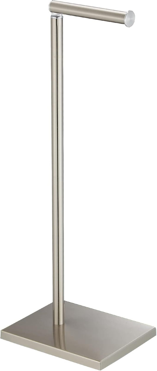 Toilet Paper Holder Stand, Free Standing Toilet Paper Roll Holder with Reserve for Bathroom, Stainless Steel DECLUTTR
