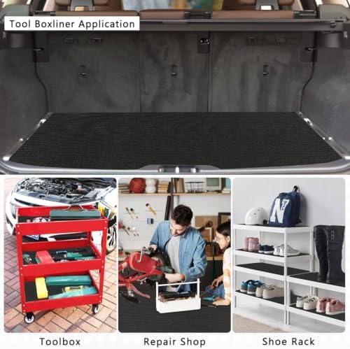 Foam Toolbox Liner Drawer Liner, Non-Slip Shelf Liners 30" W x 264" L Black