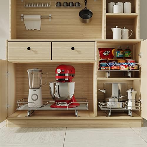 LOVMOR Pull Out Cabinet Organizer and Storage 7½" W x 21½" D, Slide Out Shelves for Kitchen Cabinets