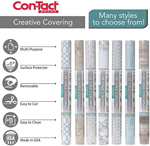 Con-Tact Brand Creative Covering Self-Adhesive Shelf and Drawer Liner, 18" x 9', Aspen Aloe (09F-C9I63-12)