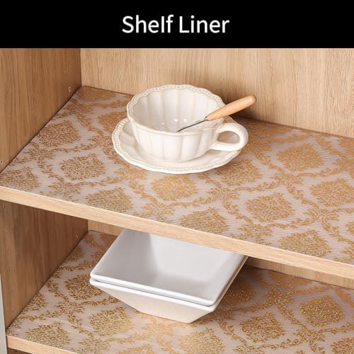 Cooyes Shelf Liner, Non Adhesive Kitchen Drawer and Cabinet Liner
