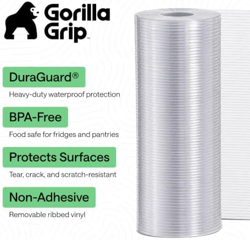 GORILLA GRIP Shelf Liner, Non-Adhesive Cabinet Liners, 20"x30' Clear