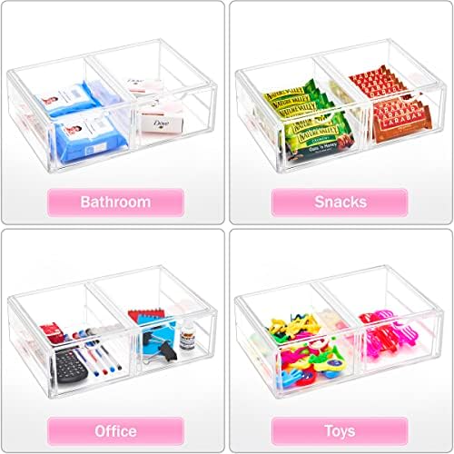 Sorbus Acrylic Drawers, Clear Makeup Organizer for Vanity (2 Drawers)