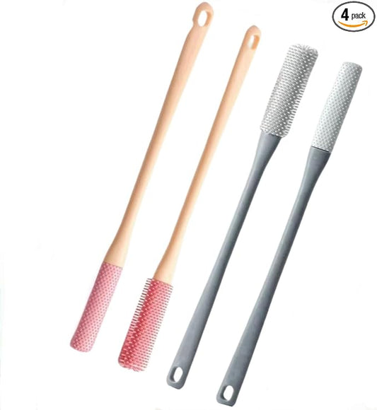 4 Pieces Toe Cleaning Brush, Toe Gap Cleaning Brush Long Handle,Toe Scrubber,Foot Toe Scrubber for Shower,No Bending, Ideal for Seniors, Expecting Mothers and Men & Women