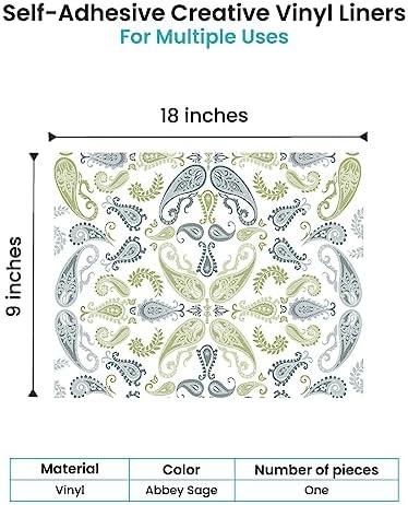 Con-Tact Brand Creative Covering, Self-Adhesive Shelf Multi-Purpose Vinyl Drawer Liner, Easy to Use and Apply, 18" x 9', Abbey Sage (Pack of 2)