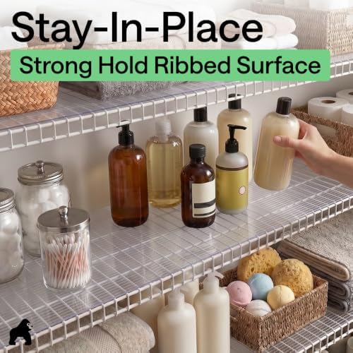 GORILLA GRIP Shelf Liner, Non-Adhesive Cabinet Liners, 17.5"x10' Clear