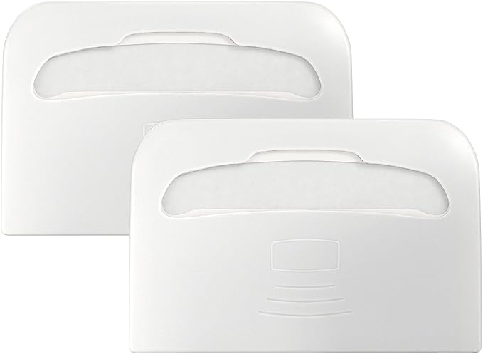Commercial Toilet Seat Cover Dispenser Wall Mount (2-Pack), White Half-Fold Toilet Seat Cover Holder for Bathroom/Restroom