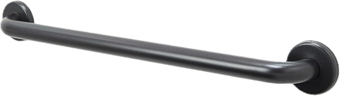24” Shower Handle Smooth Grip | 304 Stainless Steel Grab Bars for Bathtubs and Showers | Matte Black ADA Standard Hand Rails for Seniors, Children, Injured People | Supports Upto 400lbs
