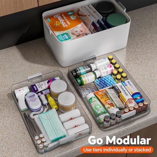 CTIME 3-Tier Medicine Organizer - Portable Medicine Cabinet with Handle