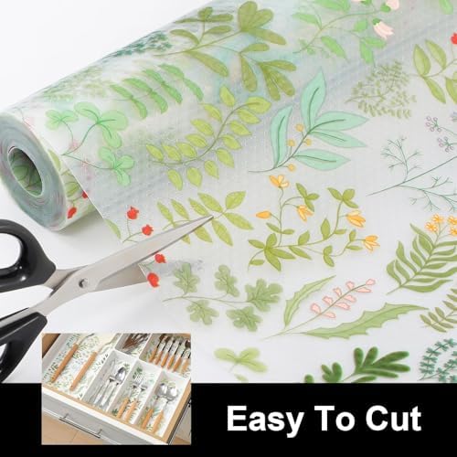 Cooyes Shelf Liner Drawer Liners, Shelf Liners for Kitchen Cabinets, Non Adhesive Cabinet Liner, EVA Waterproof Non-Slip Refrigerator Liners for Kitchen, Drawer