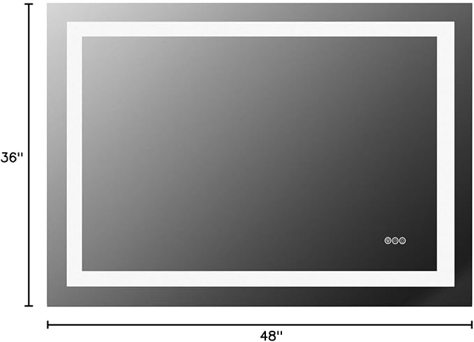 LOAAO 48"X36" RGB LED Bathroom Mirror with Lights, UL Listed | Anti-Fog, Dimmable, RGB Backlit + Front Lighted, Memory Function, Tempered Glass