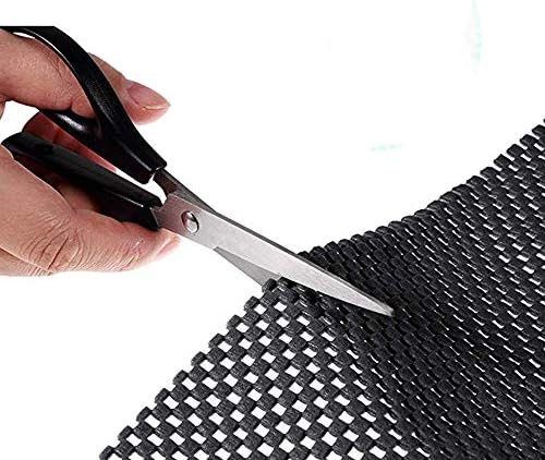 Shelf Liner Drawer Liner Non-Slip Mat Shelves Liners 12" X6.5’ Grid Pattern PVC Non-Adhesive Grip Liner Anti-Slip Mat for Kitchen Cabinets Wire Shelving Pantry Dresser Refrigerator (Black)