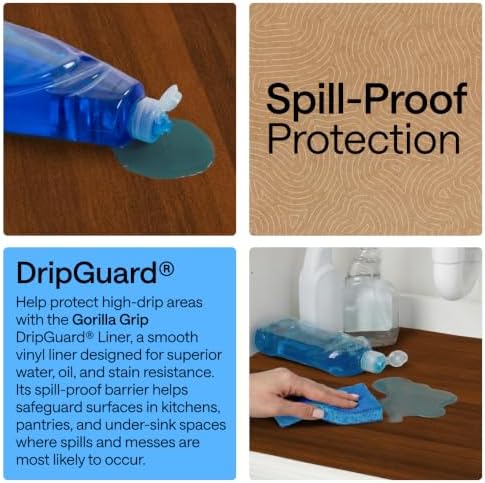 GORILLA GRIP Shelf Liner, Kitchen Drawer Protector, 17.5x240 Wood