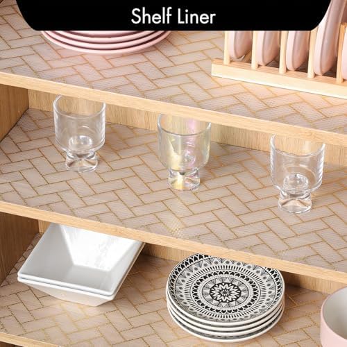 Cooyes Shelf Liner for Kitchen Cabinets – Non-Adhesive Drawer Liner