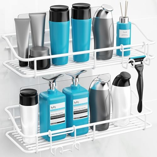 Nieifi Shower Caddy Adhesive, Shower Shelves, Shampoo Holder for Bathroom