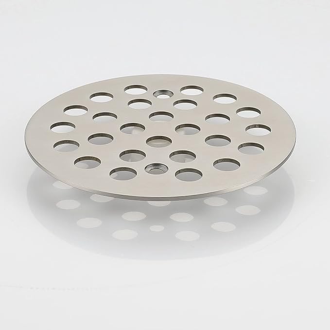 4-1/4 Inch Screw-in Round Shower Drain Cover Replacement Floor Drainer Grate with Screws (Brushed Nickel)