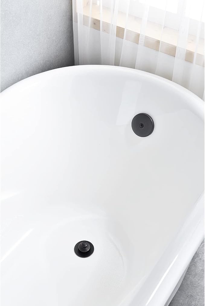 Brass Bathtub Drain Kit, Lift and Turn Tub Drain Kit with Overflow Faceplate, Oil Rubbed Bronze