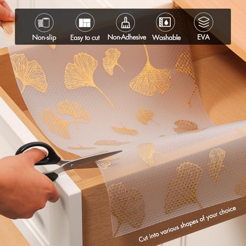 Cooyes Shelf Liner, Non Adhesive Kitchen Drawer and Cabinet Liner