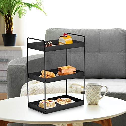 3-Tier Bathroom Countertop Organizer, Black, 12.2" L x 6.7" W x 16.9" H