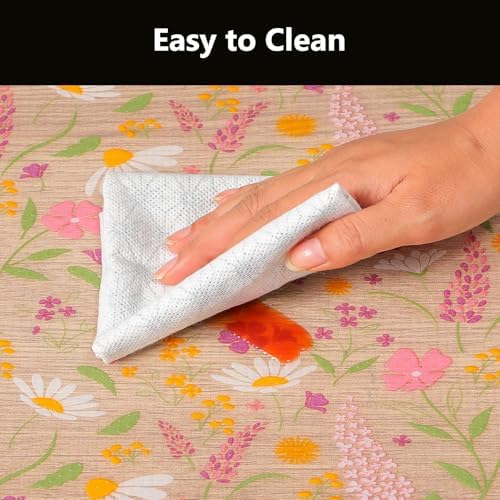 INNOLITES Shelf Liner for Kitchen Cabinet, Floral Drawer Liner Non-Adhesive