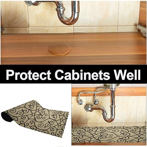 AiBOB Waterproof Under Sink Mat, Absorbent Cabinet Protector, 24" x 68"