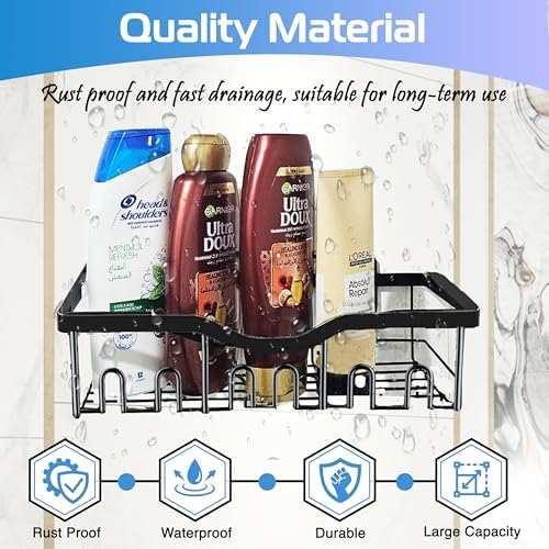 Shower Caddy, Shower Shelves, 5-Pack, Stainless Steel Bathroom Organizer, No Drilling Required, Rustproof Shelves Rack