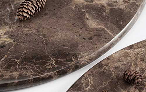 Genuine Marble Corner Shelf for Bathroom Shower Wall, 9"X9"X5/8", Both Sides Polished (EDMT9SHE - Emperador Dark)