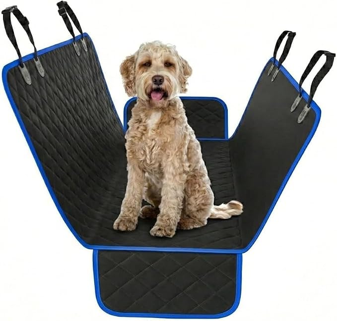 Blue XL Dog Car Hammock Back Seat Cover, Waterproof Backseat Cover Protector for Truck Bench Rear of Sedans or SUVs, Essential Pet Supplies Vacuum or Wipe Clean, Machine Washable