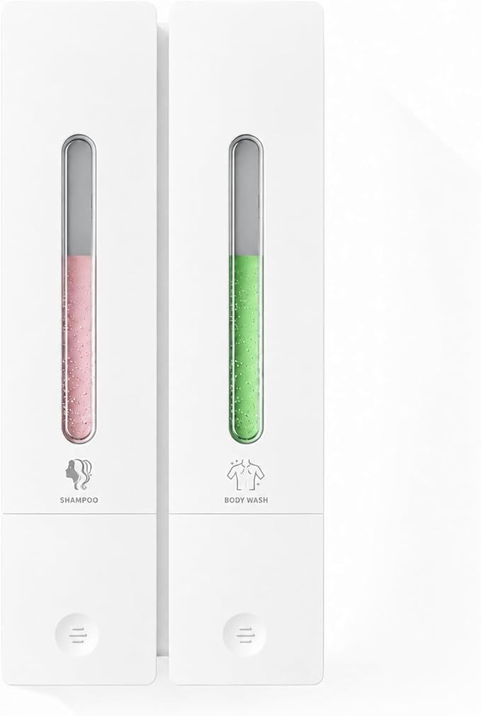 Shampoo and Conditioner Dispenser - Wall-Mounted 3-Chamber Shower Soap Dispenser, No-Drill, 1200ML Capacity, for Bathroom & Hotel